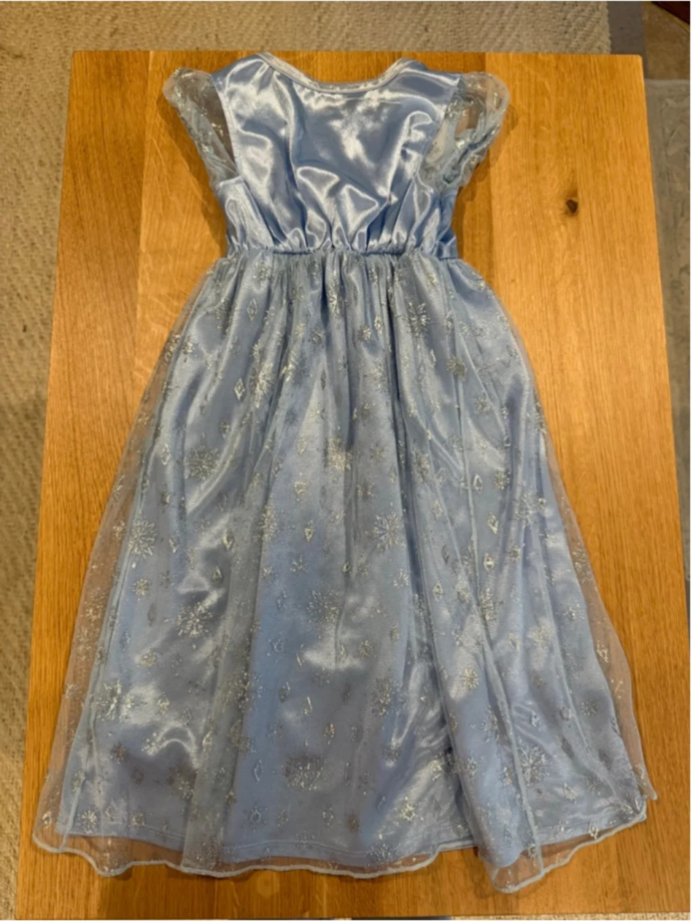 Girls Disney Frozen Elsa Costume Dress Blue Silver One Size - Picture 7 of 7